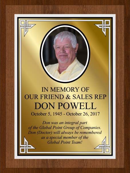 Memorial Plaque for Don Powell